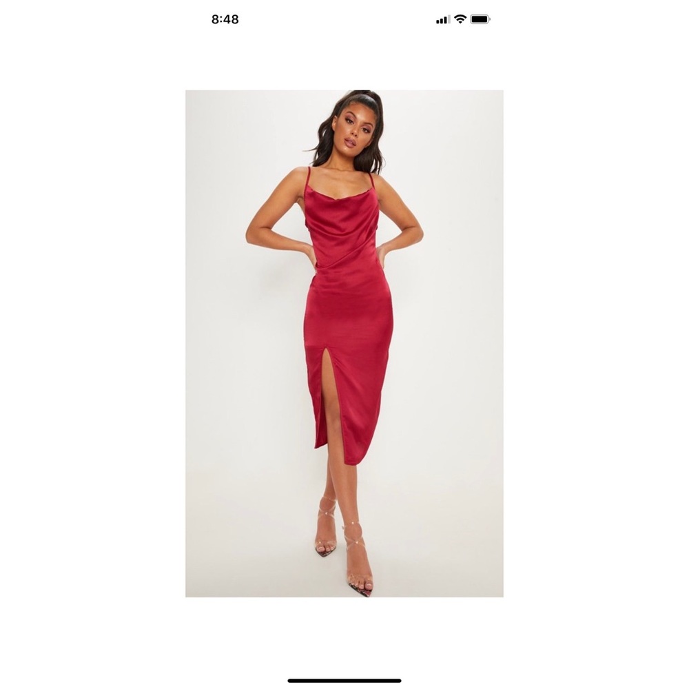 Worn once burgundy strappy dress